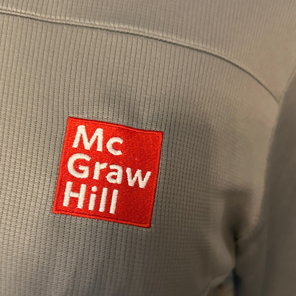 adidas Gray 1/4 Zip Pullover with McGraw Hill Patch - Picture 11 of 13